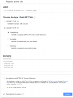 reCAPTCHA Register New